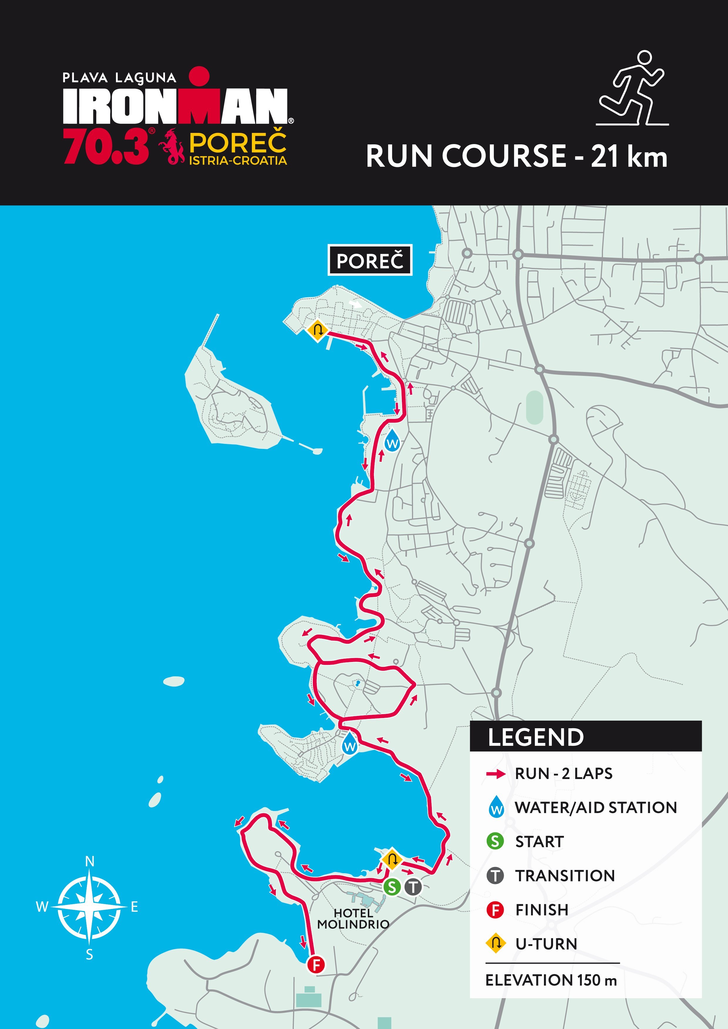 Run course map 70.3 Croatia