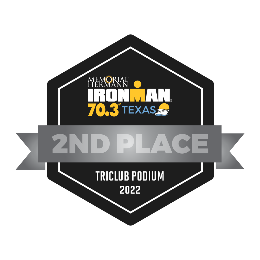 2022 70.3 Texas TriClub Badge - 2nd Place