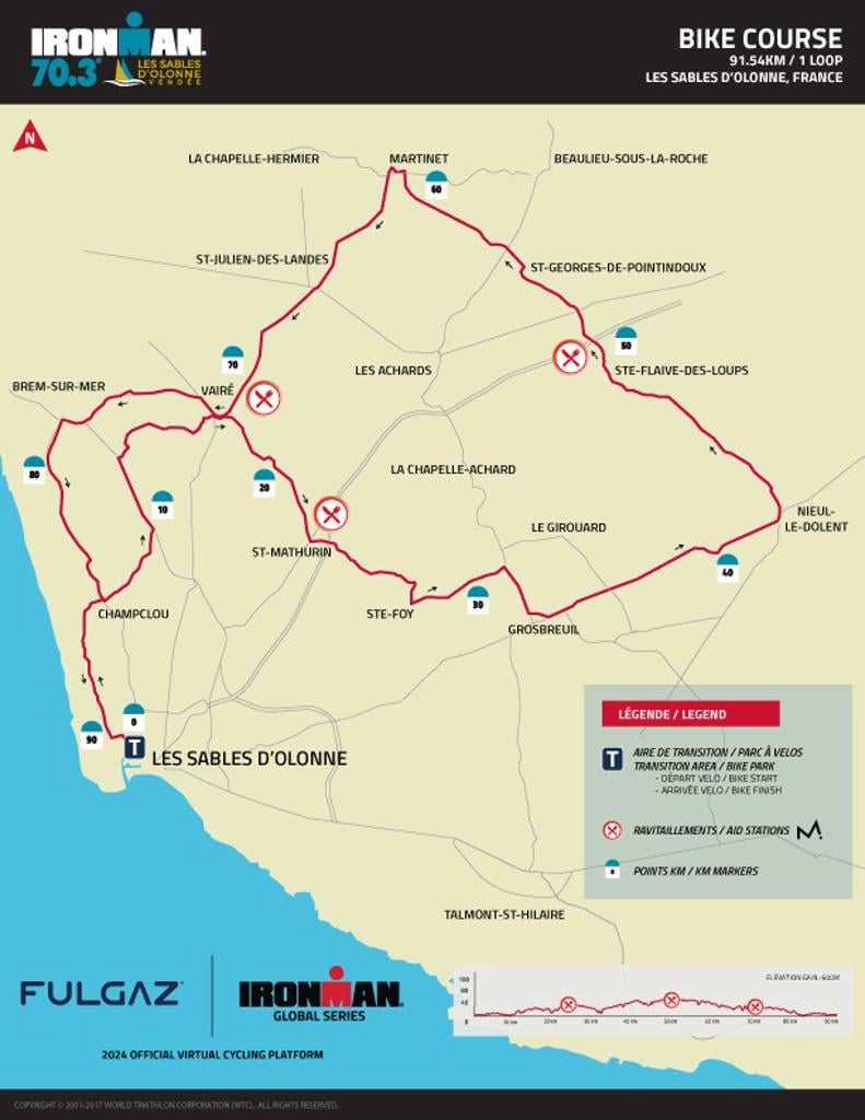 bike course map IM703 les sables donlonne