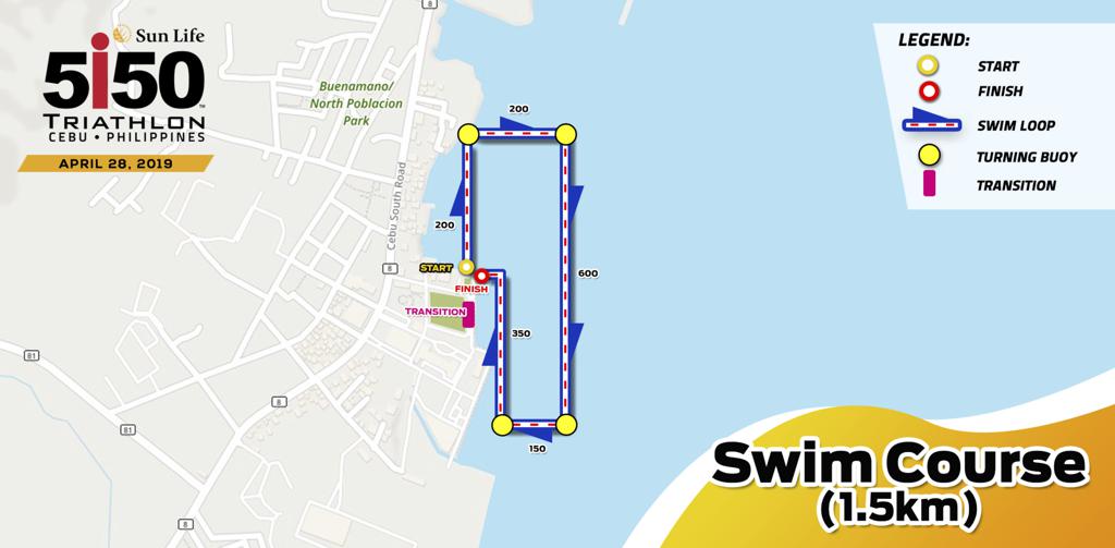 Swim course map 5150 Cebu