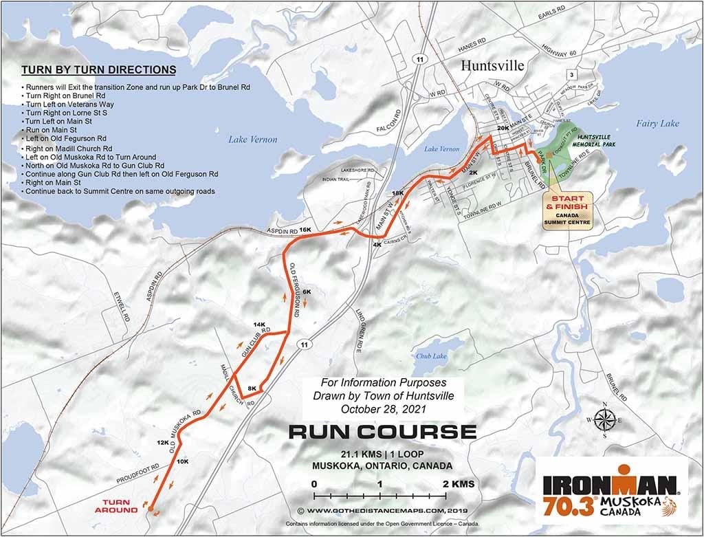 Run course map for IM703 Muskoka