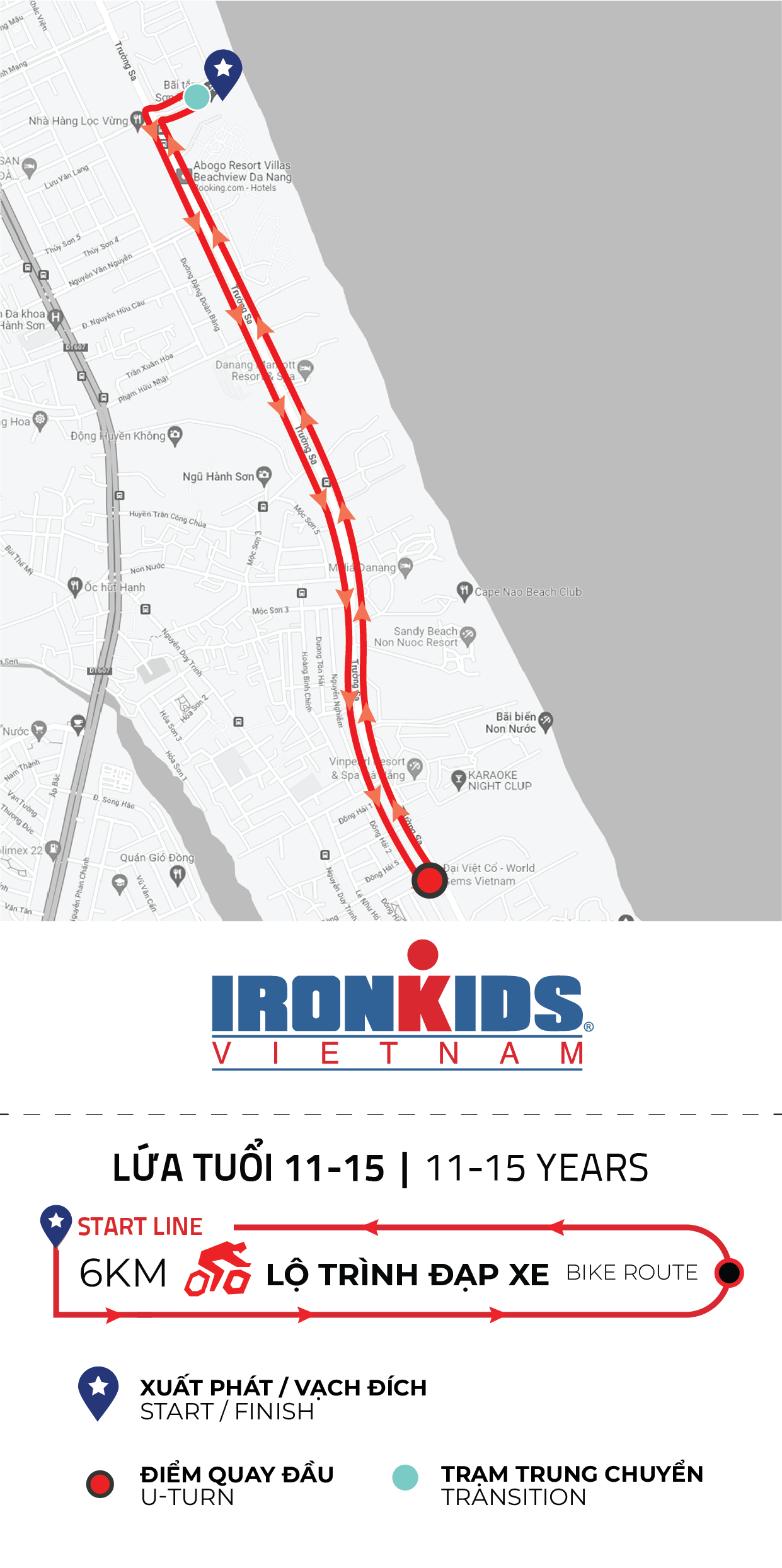 IRONKIDS Viet Nam 2023 - 11-14 years - Bike Course