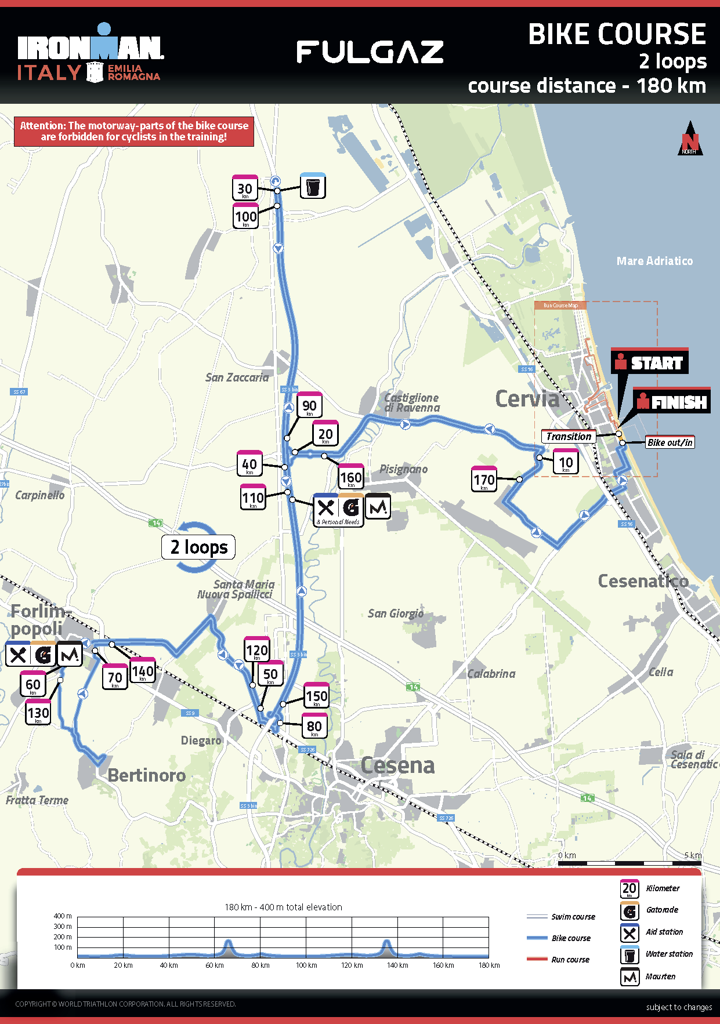 bike course map IM Emilia Romagna