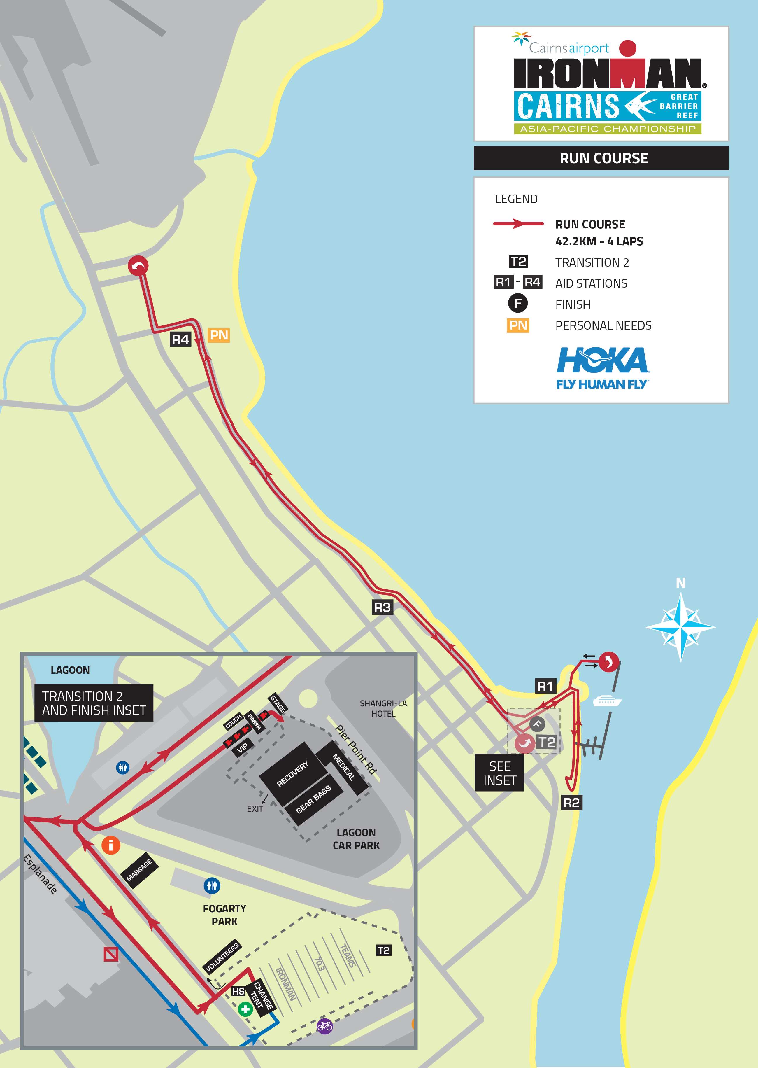 Run course map IRONMAN Cairns 