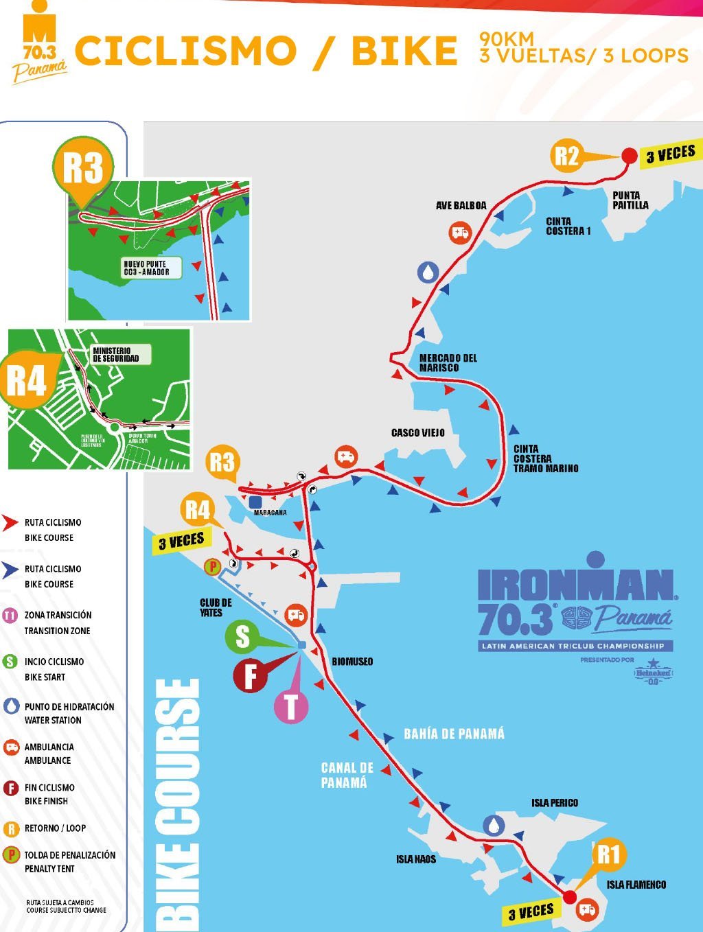 Bike course map IM703 Panama
