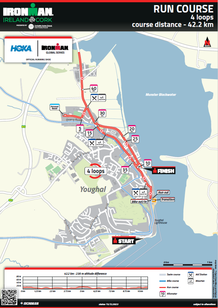 run course map IM Ireland, Cork updated