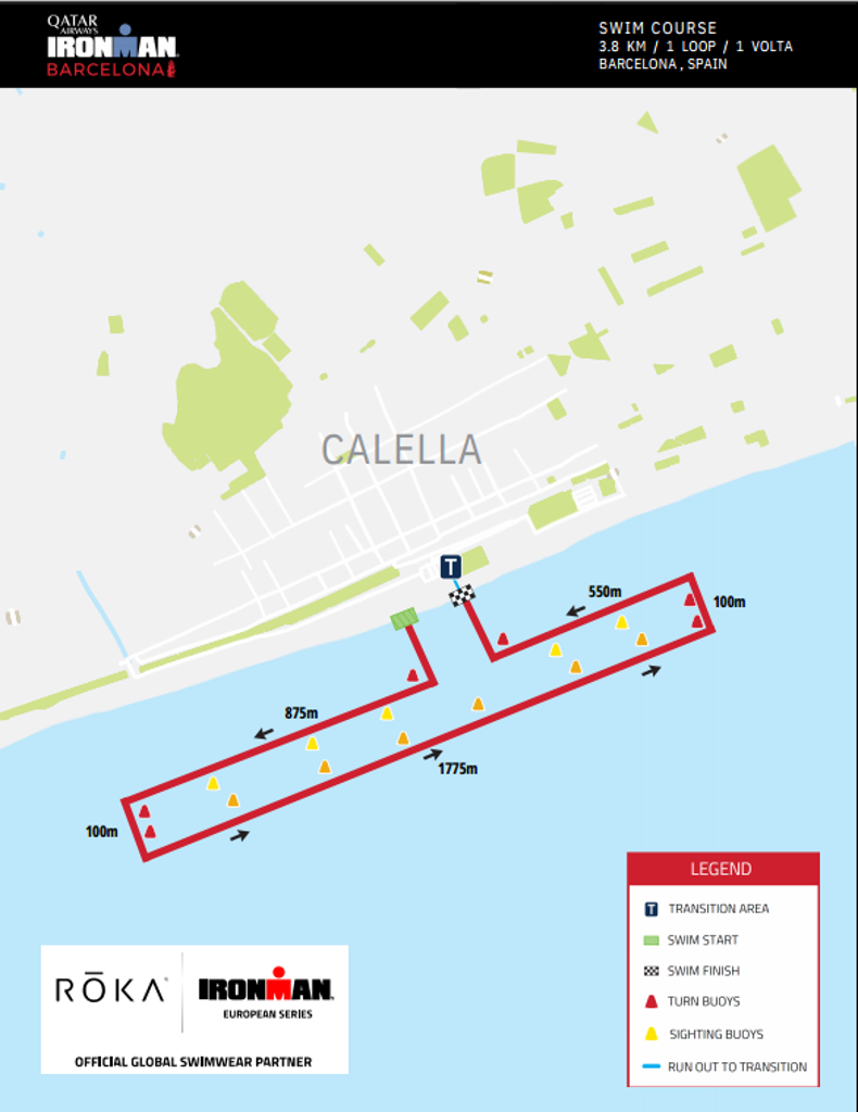 Swim race map IM Barcelona