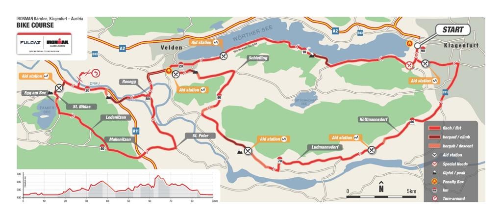 Bike course map IM Austria