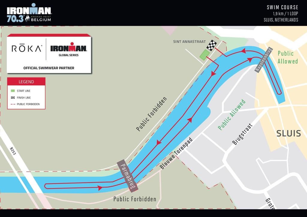 IRONMAN 70.3 Knokke-Heist Belgium Swim Course map