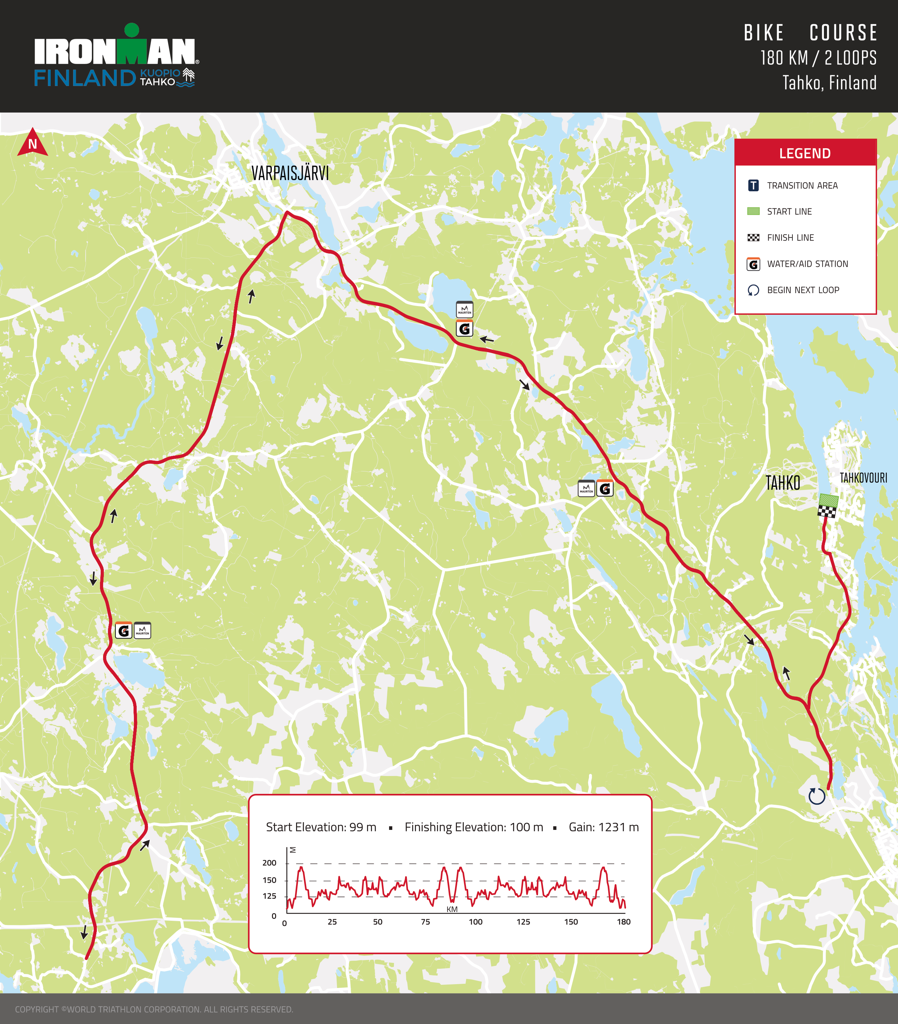 IM Finland Bike course map