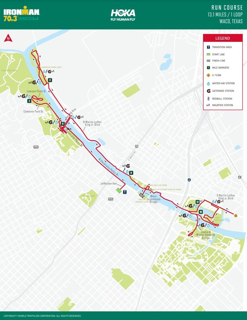 Run course map for IM703 Waco