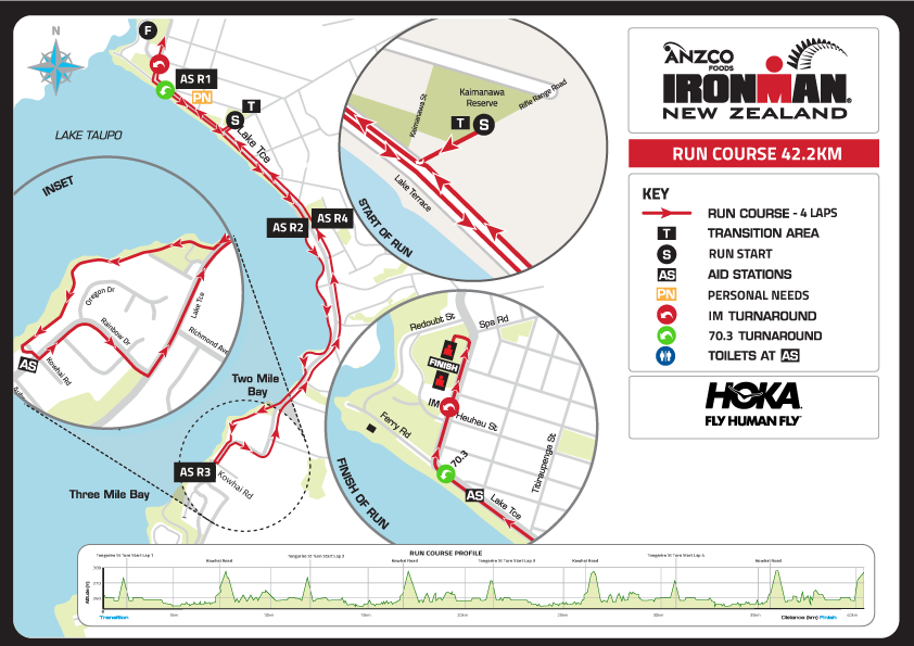 Run course map IM New Zealand