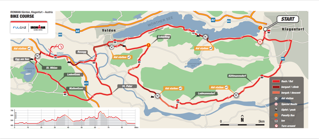 Bike course map IM Austria