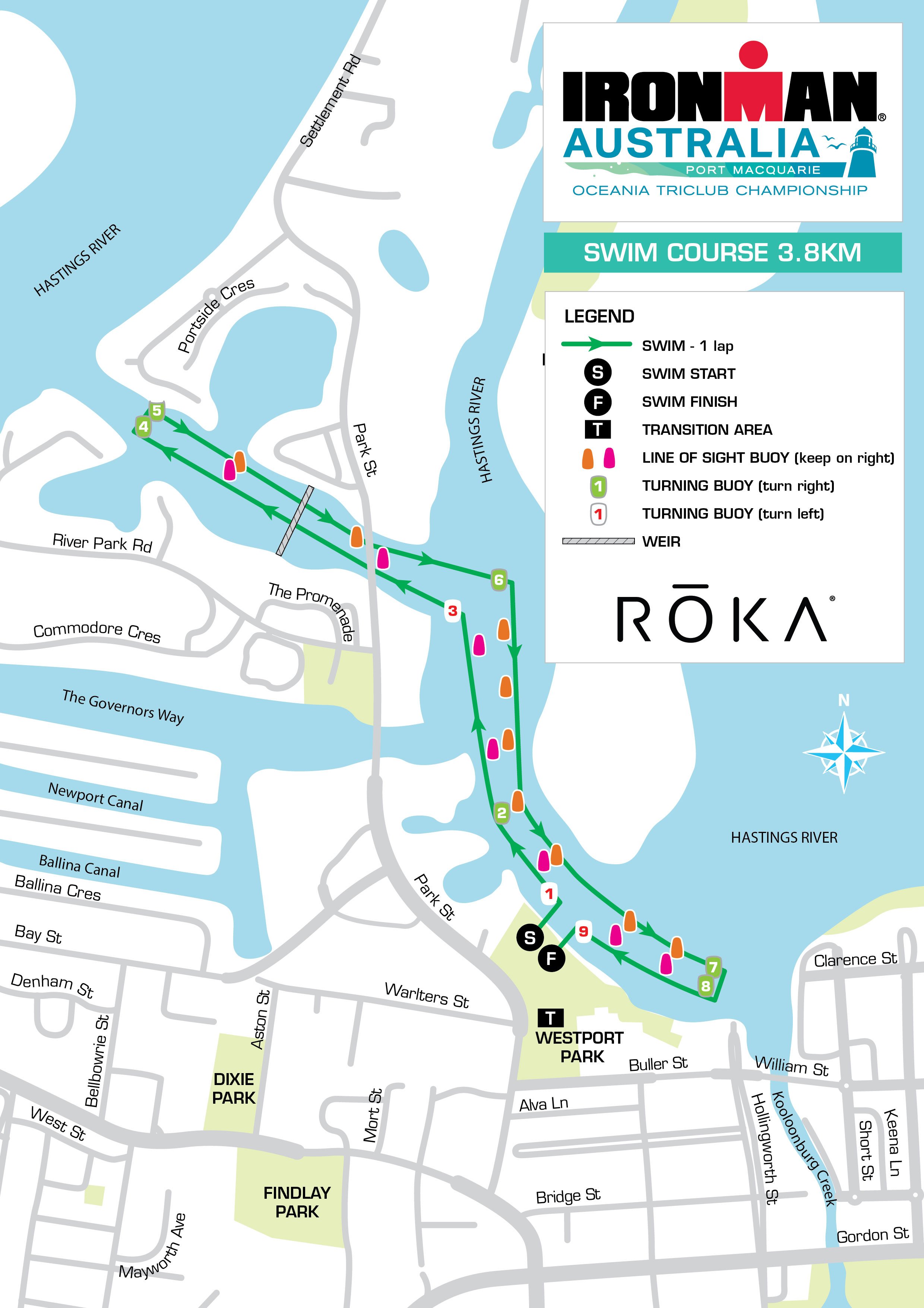 Swim course map IRONMAN Australia 
