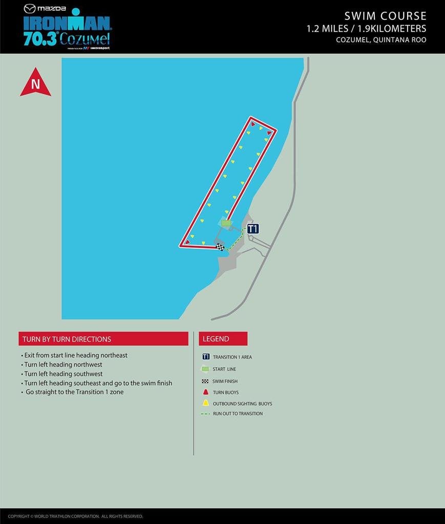 Swim course map IM703 Cozumel