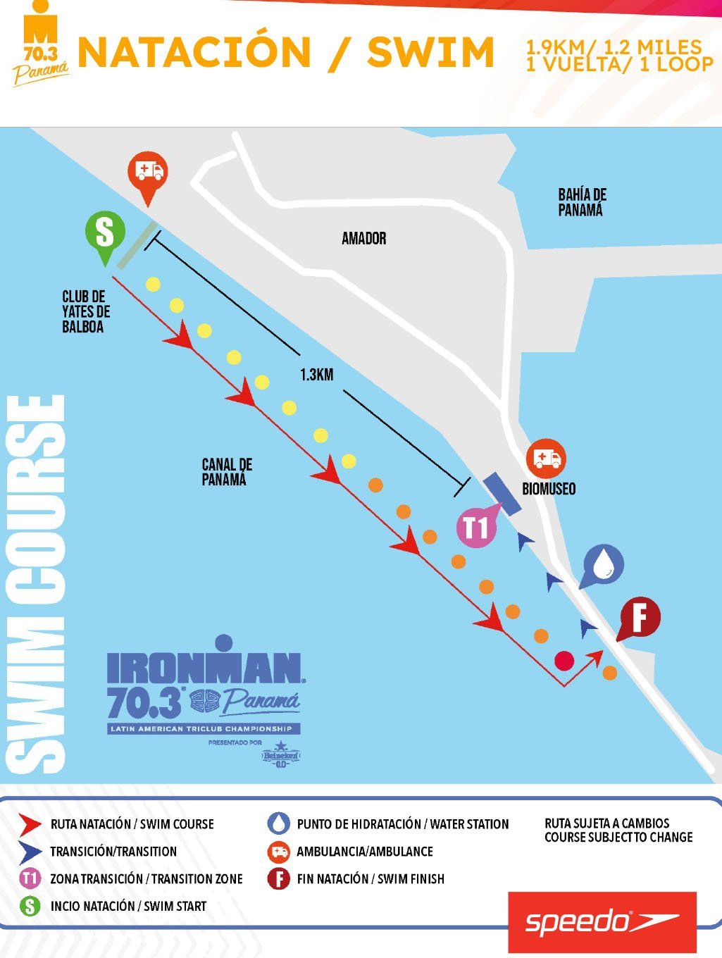 Swim course map IM703 Panama