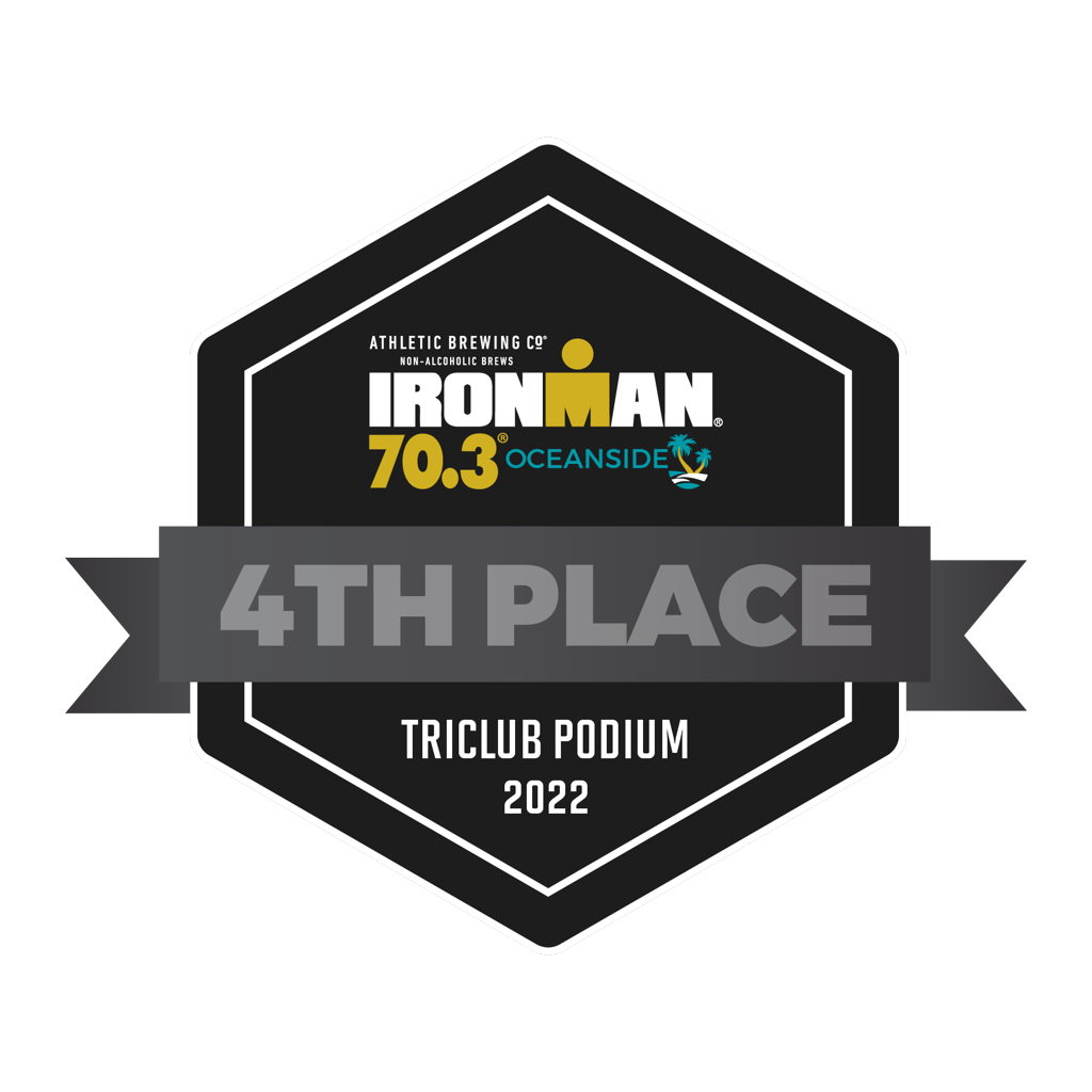 2022 70.3 Oceanside TriClub Badge - 4th Place