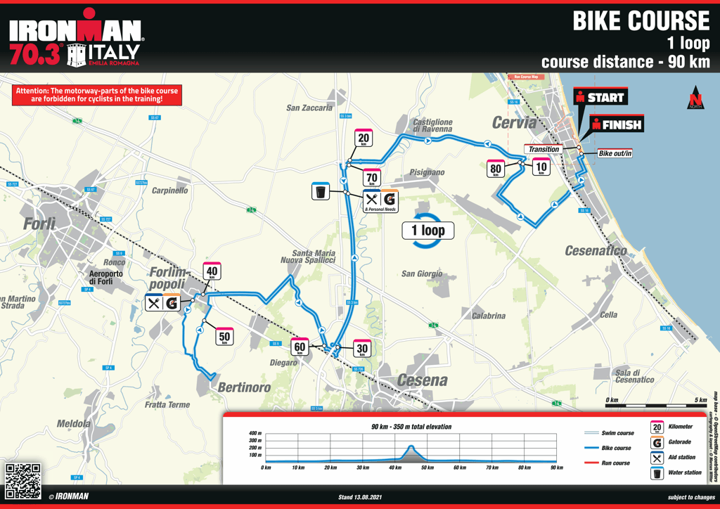 bike  course map IM703 Emilia Romagna