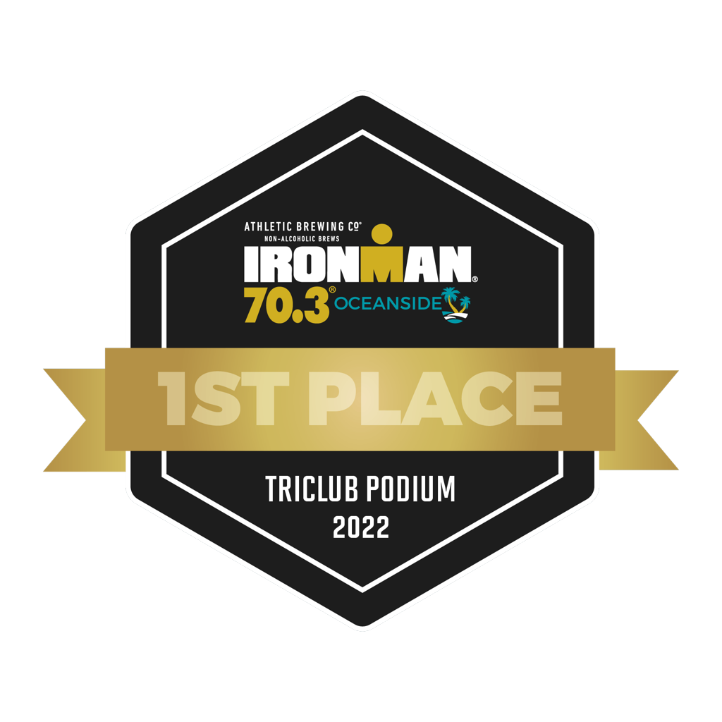 2022 70.3 Oceanside TriClub Badge - 1st Place