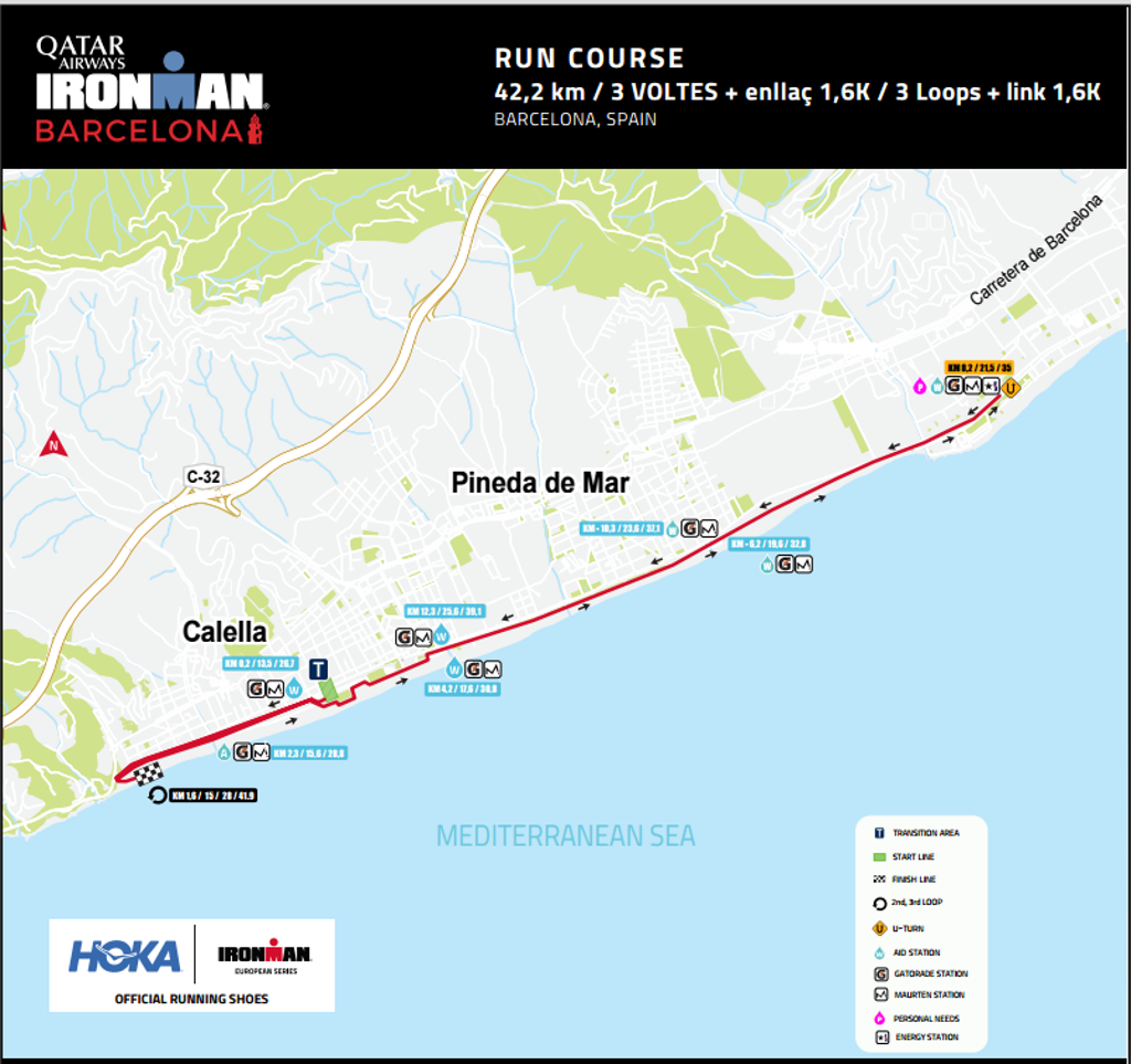 Run course map IM Barcelona