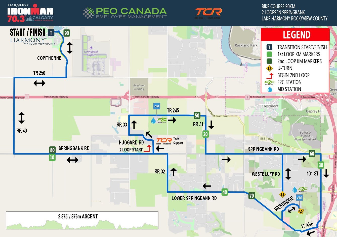 Bike course map IM703 Calgary
