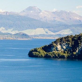 Scenic view of water and mountains IM New Zealand