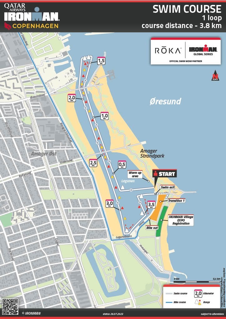 Swim course map IM Copenhagen