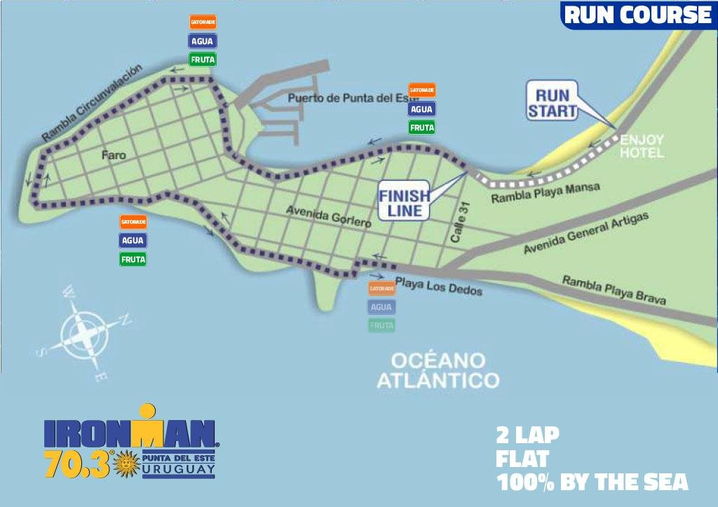Run course map for IM703 Punta del Este