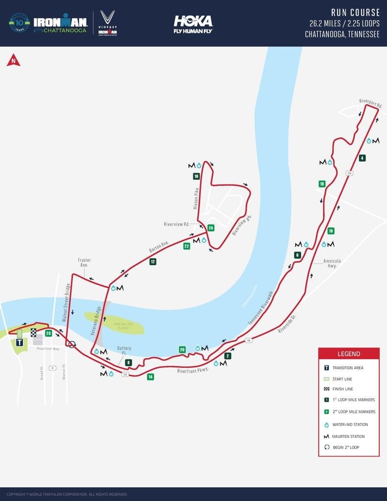 Run Course Map IM Chattanooga