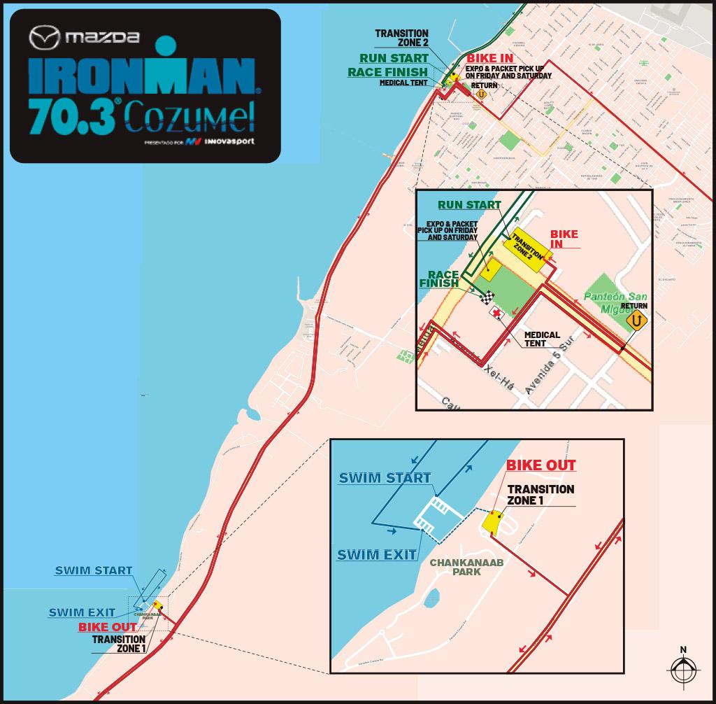 IRONMAN 70.3 Cozumel venue map