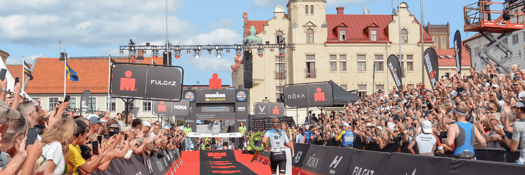 Single athlete on the bike portion on the countryside of IRONMAN Kalmar 