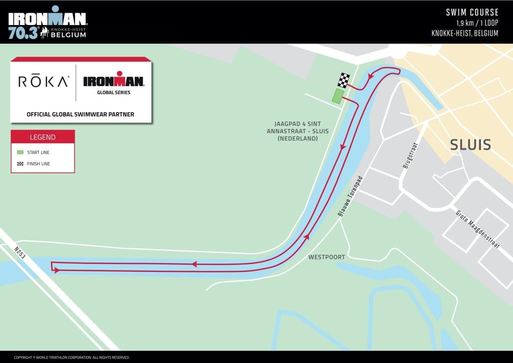 IRONMAN 70.3 Knokke-Heist Belgium Swim Course map