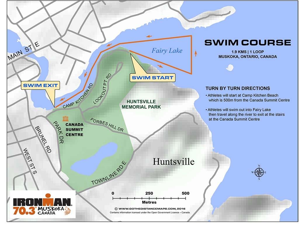 Swim course map IM703 Muskoka
