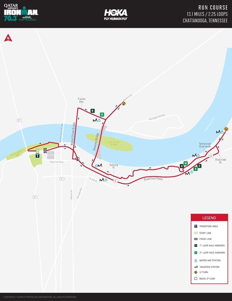 Run course map IM703 chattanooga