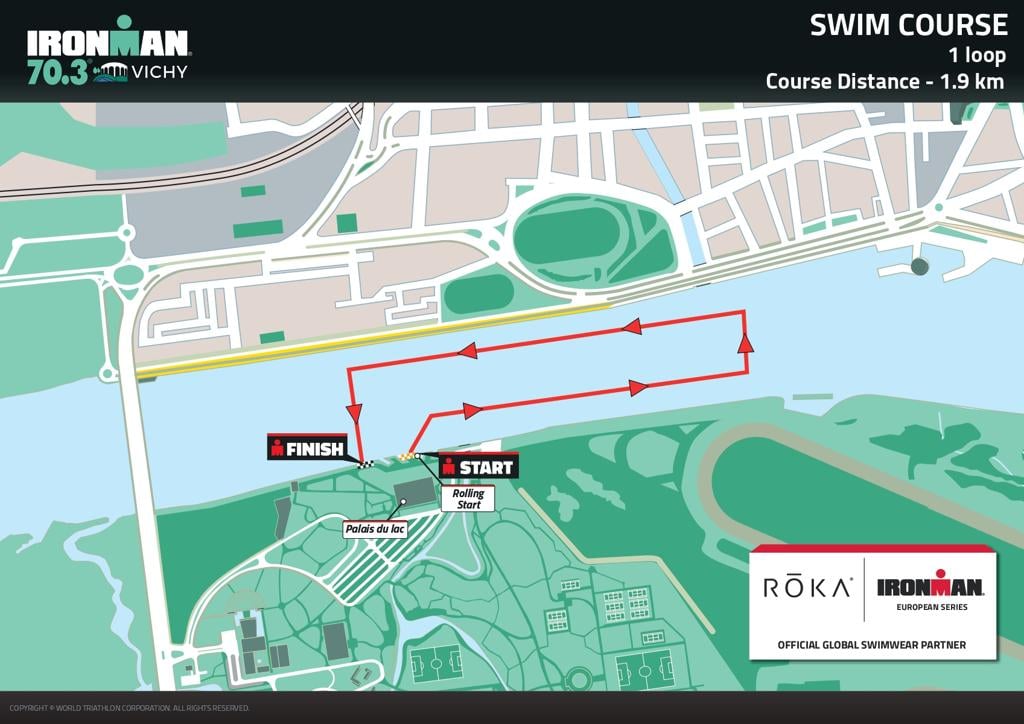 Swim course map IM703 Vichy