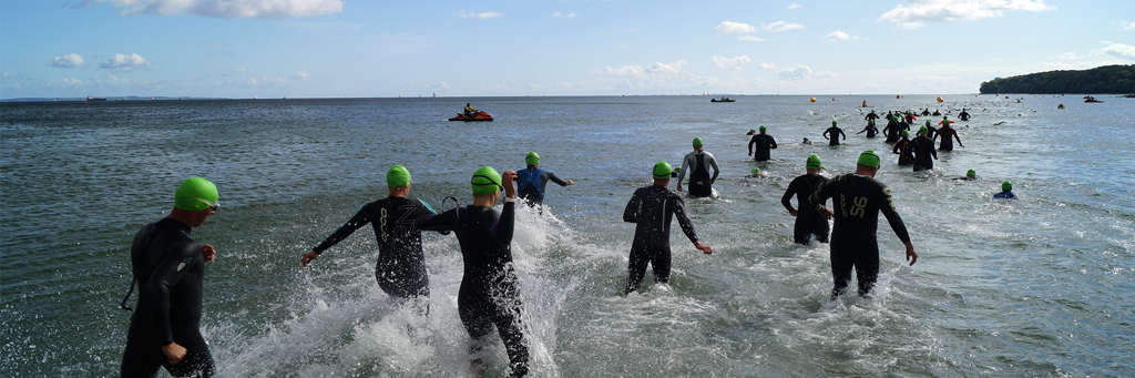 Swimmers participating in 5150 Aarhus, Denmark