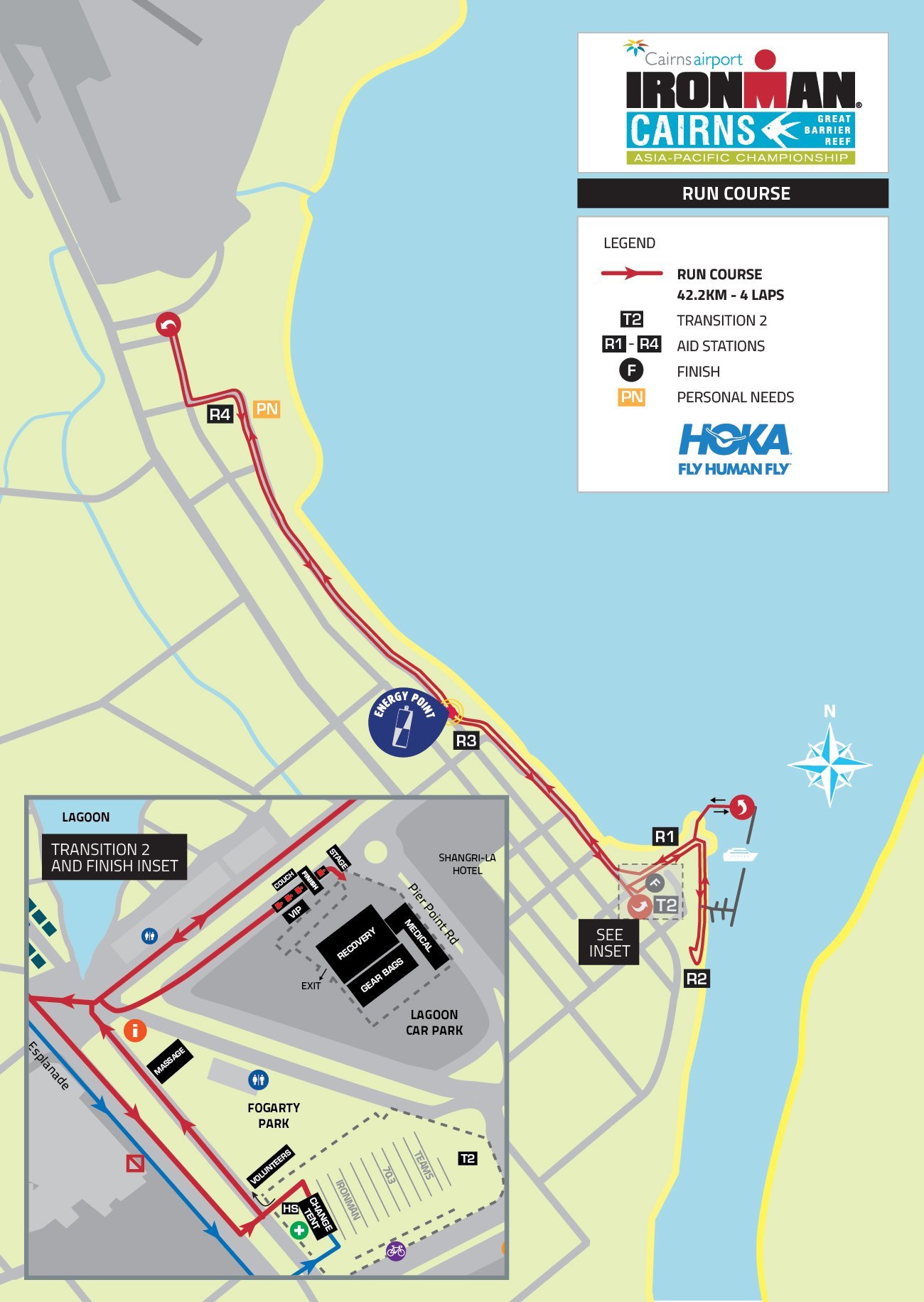 Run course map IRONMAN Cairns 