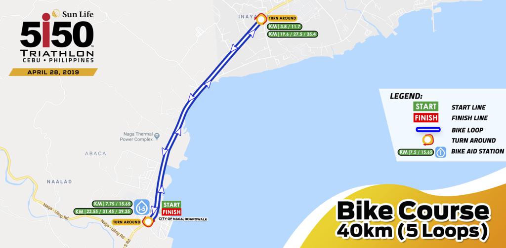 Bike course map 5150 Cebu