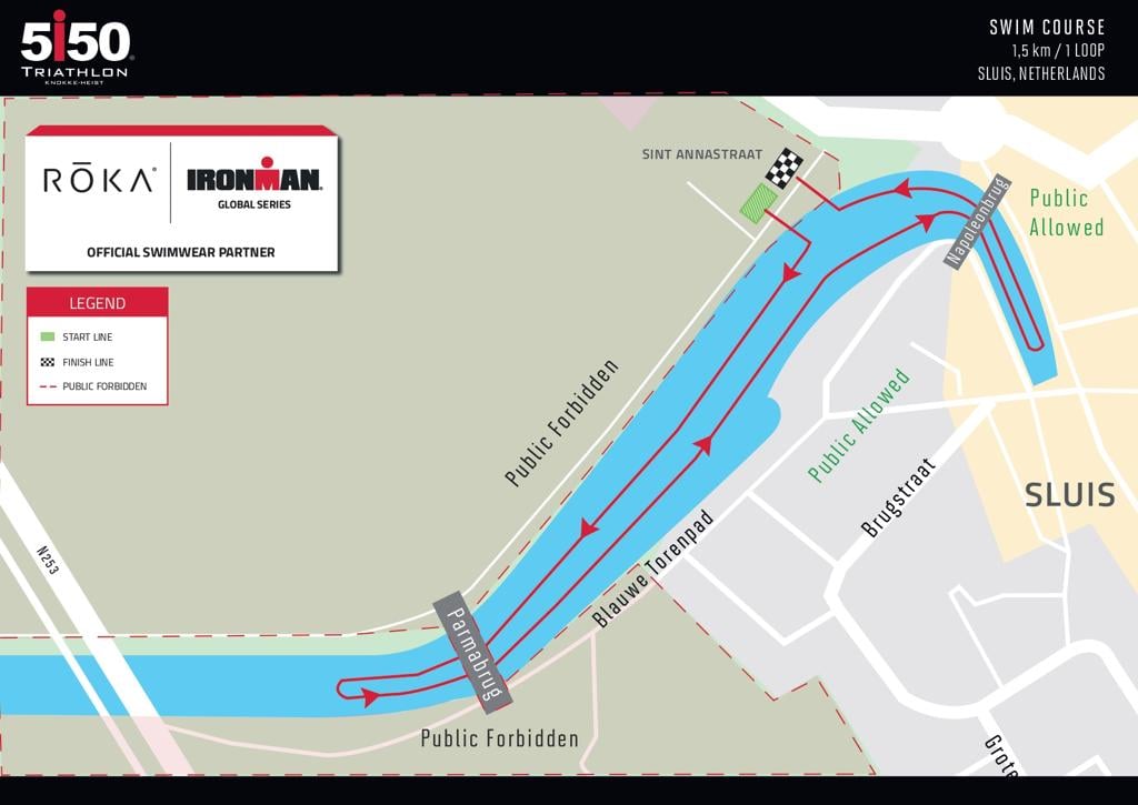 Swim course map 5150 Knokke-Heist