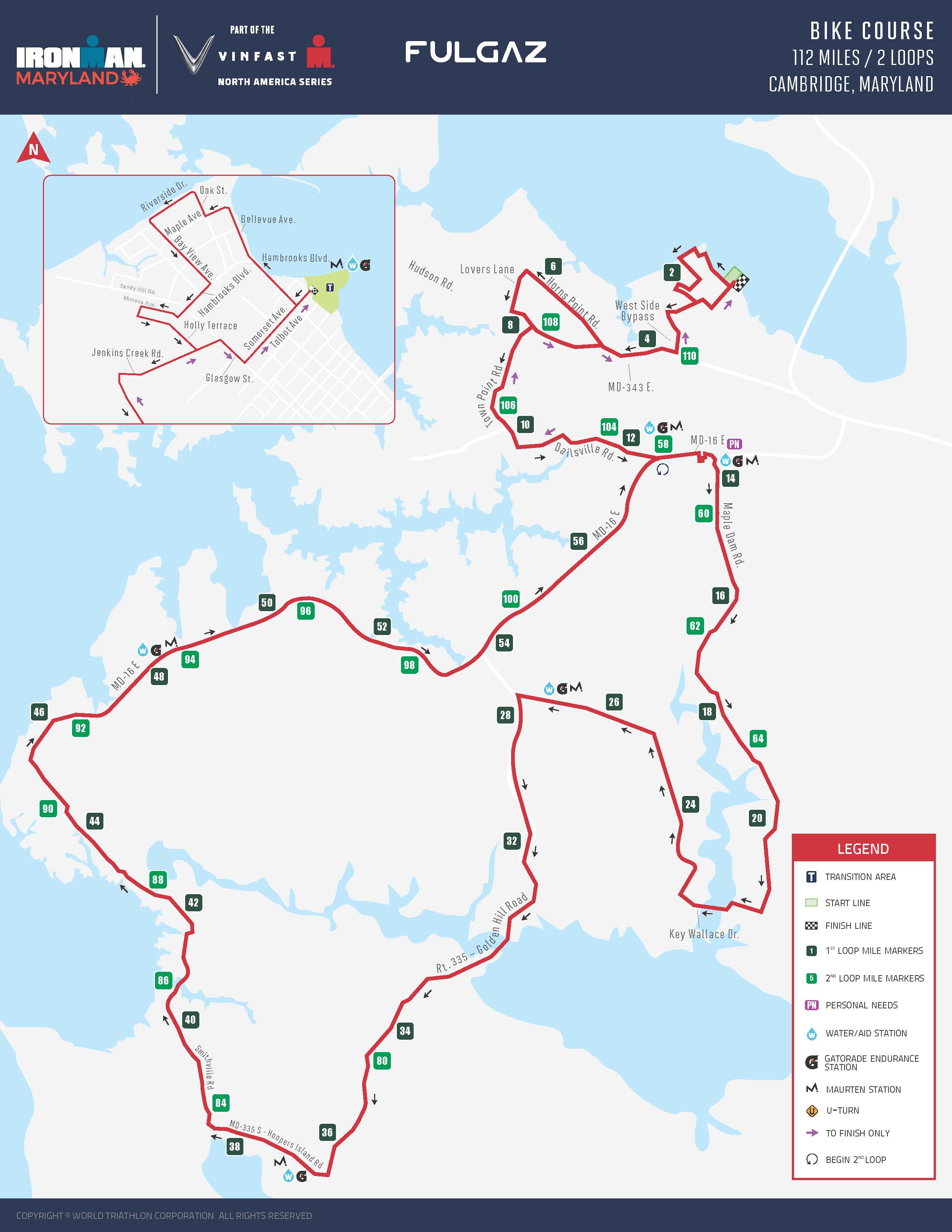 Bike Course Map IM Maryland