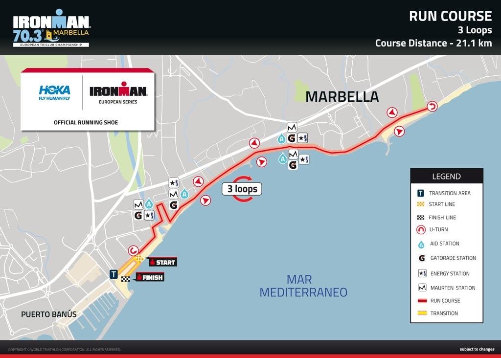 Run course map IM 703 Marbella 