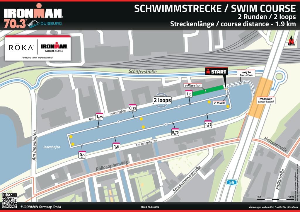 IRONMAN 70.3 Duisburg Swim Course