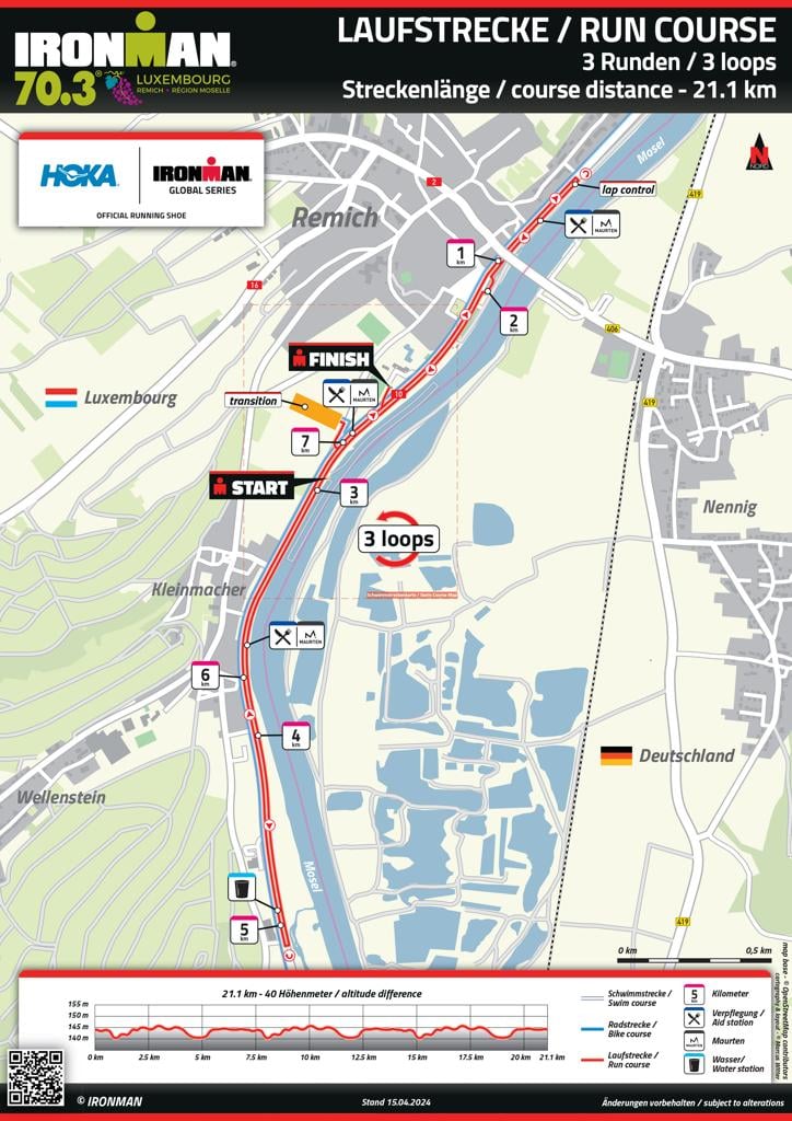 Run course map IM703 Luxembourg