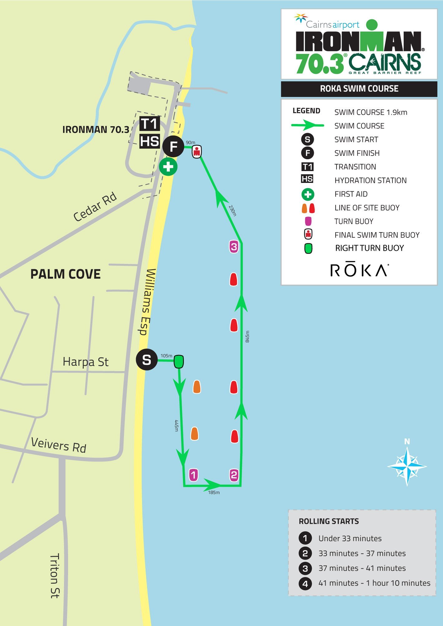 Swim course map IRONMAN 70.3 Cairns