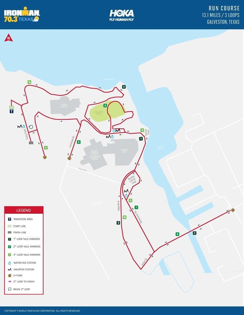 Run course map for IM703 Texas