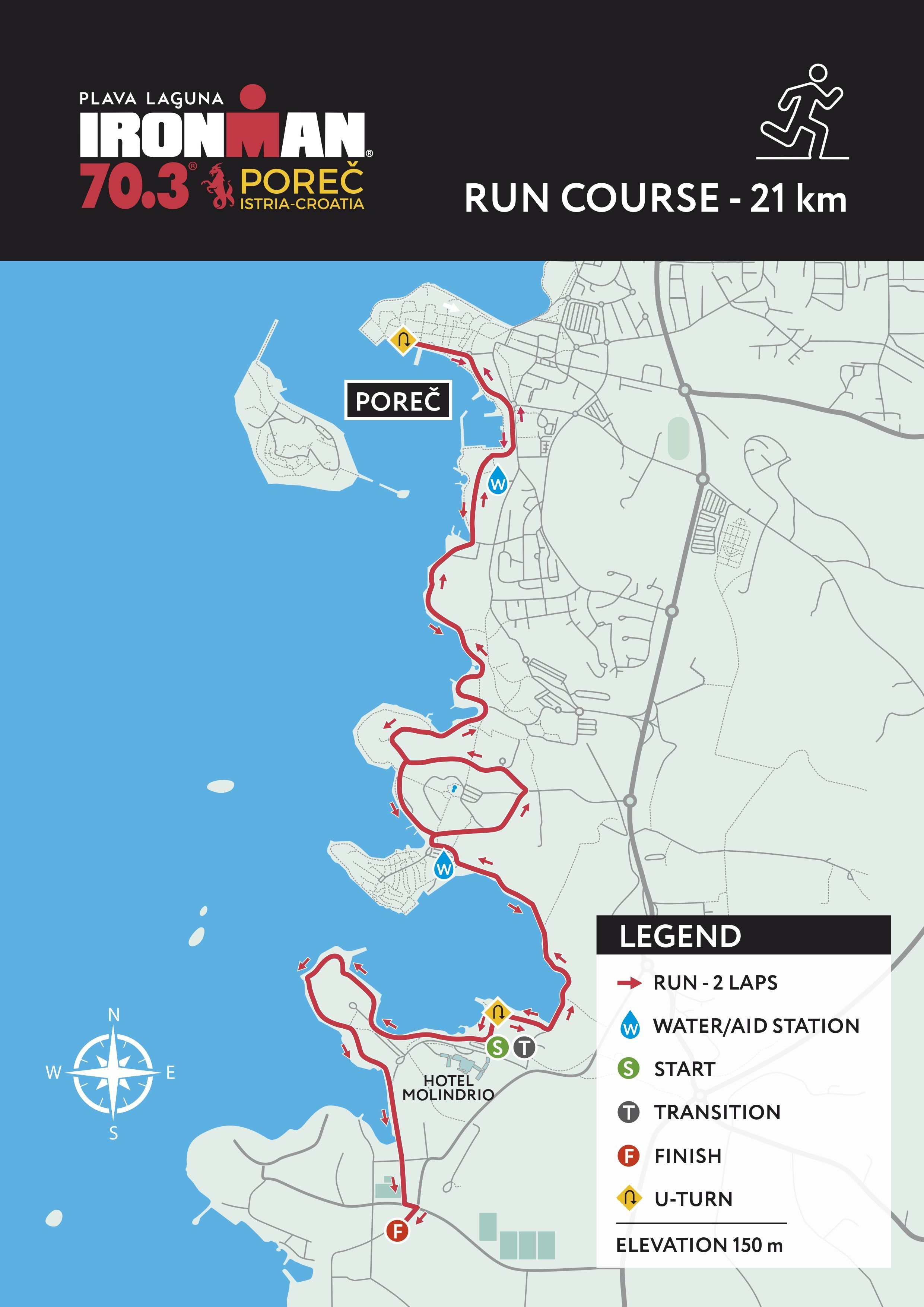 Run course map 70.3 Croatia