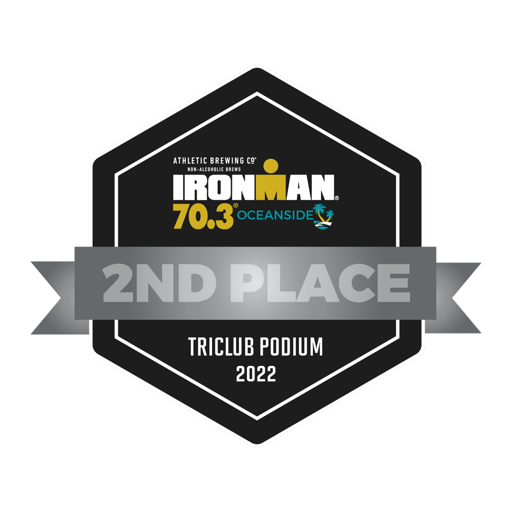 2022 70.3 Oceanside TriClub Badge - 2nd Place