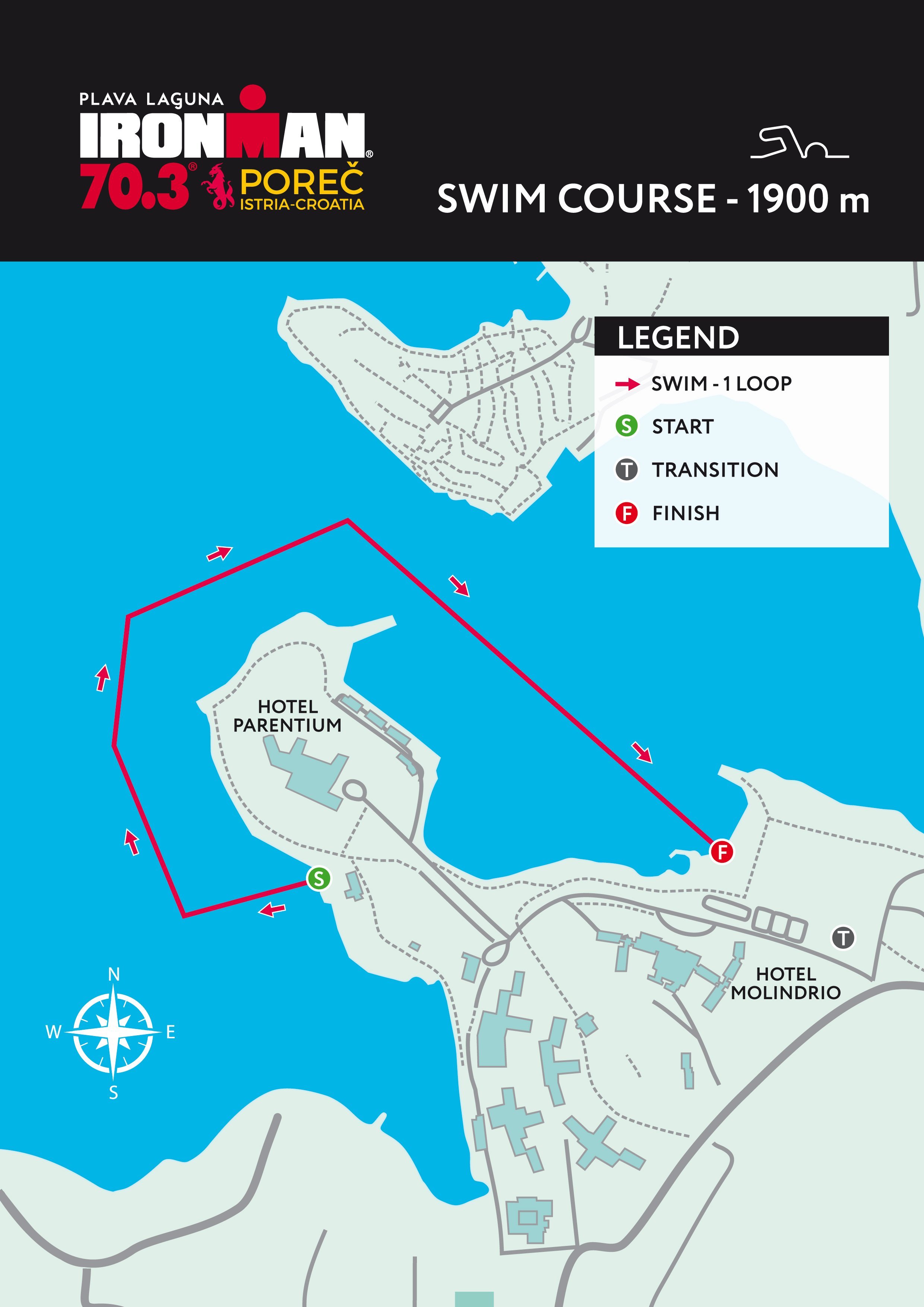 Swim course map 70.3 Croatia