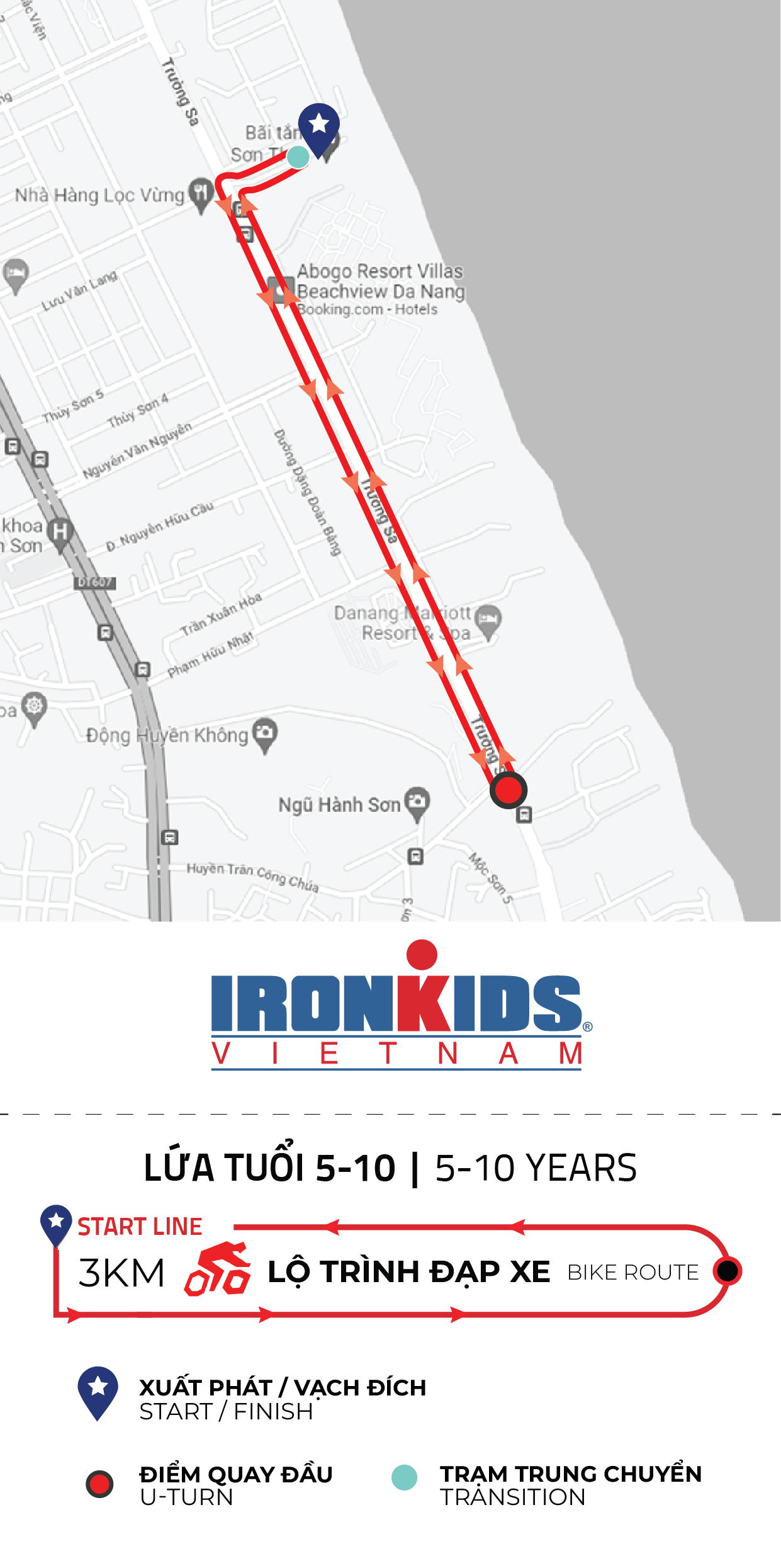 IRONKIDS Viet Nam 2023 - 5-10 years - Bike Course