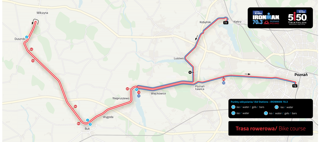 Run Coure map IM 70.3 Poznań